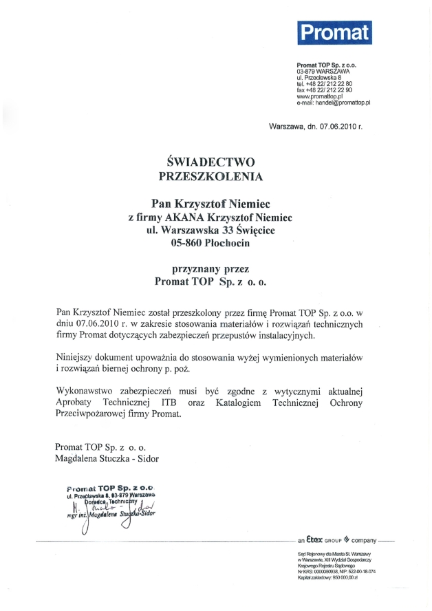 Promat TOP — bierna ochrona ppoż.