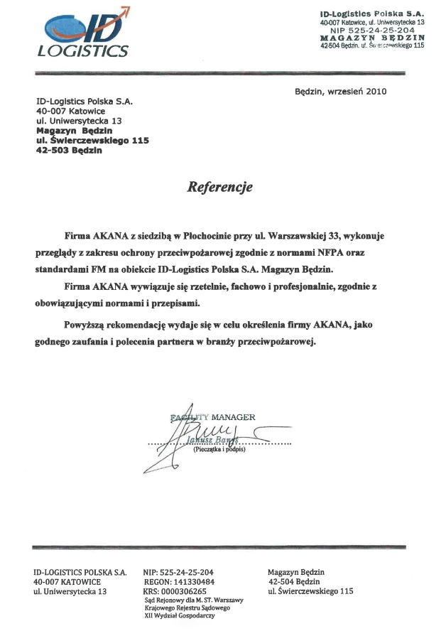 Referencja — ID-Logistics Polska